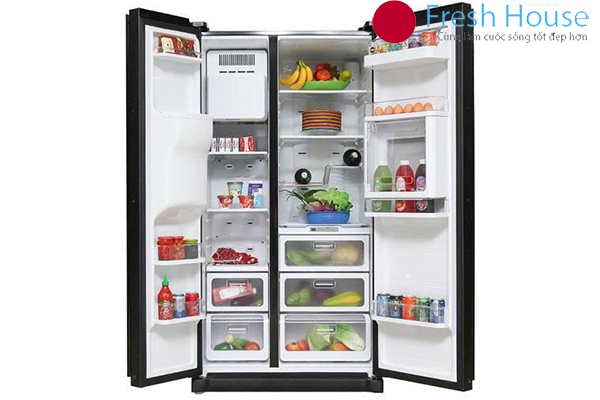 Tủ lạnh Side by Side thường có dung tích trên 500 lít, tích hợp ngăn chứa lớn và thích hợp với gia đình nhiều người